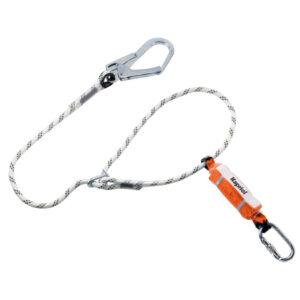 Nastavljiva pozicijska vrv z absorberjem energije